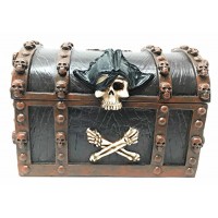 Masters Of The Seas Pirate Skull Skeleton Dead Man's Chest Treasure Box Jewelry Box Figurine   